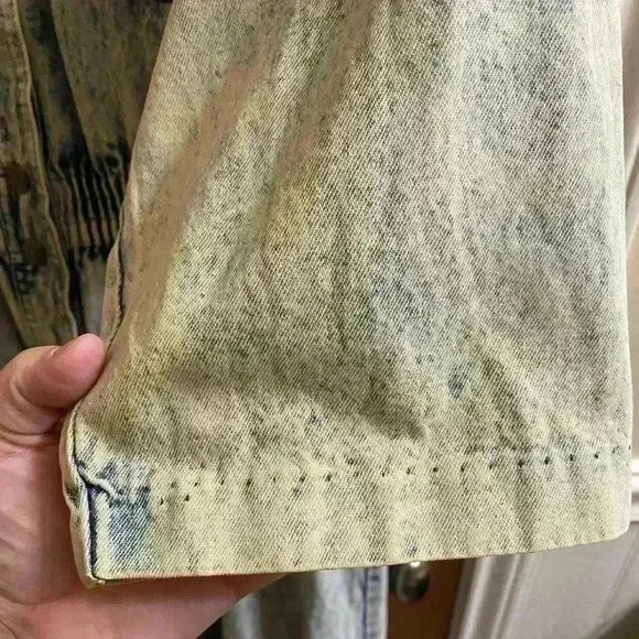 Vintage Dreams Acid Wash Long Denim Maxi Dress With Elastic Waist & Buttons Sz M - Picture 9 of 12